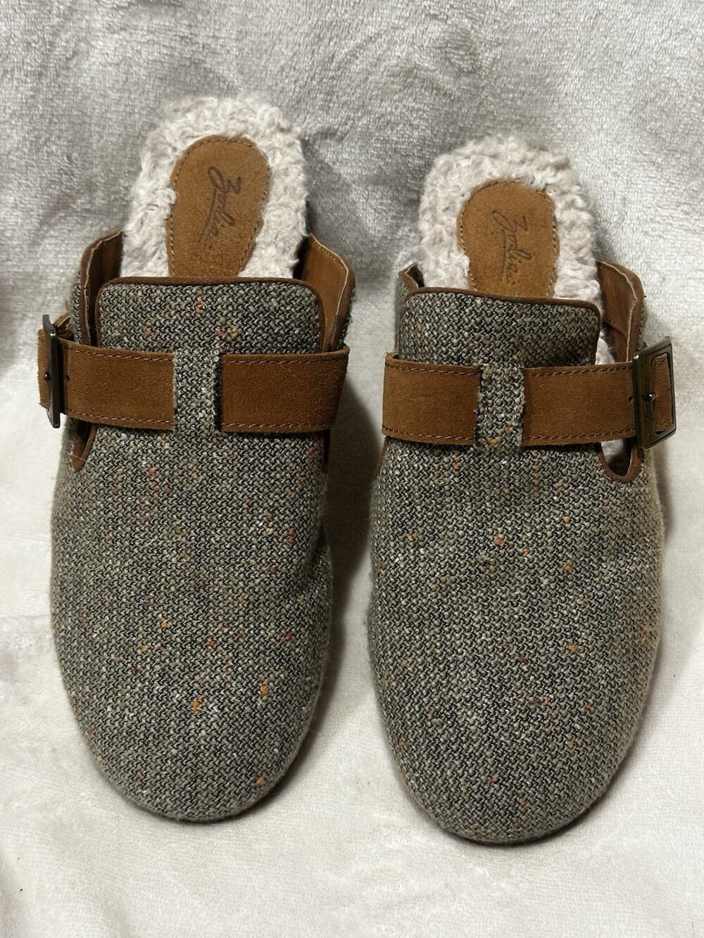 Zodiac Women’s Maui Grey Tweed Woven Mule Slip-On Shoe Size 8M Boho Casual Cozy